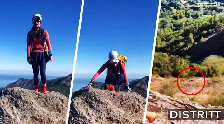 Joven pierde equilibrio y cae de una montaña