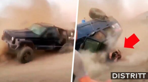 Joven se voltea tras perder el control y su camioneta lo aplasta