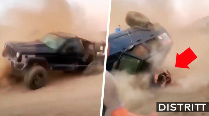 Joven se voltea tras perder el control y su camioneta lo aplasta