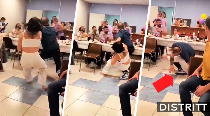 Mujer le rompe la pierna a invitado en baby shower |VIDEO