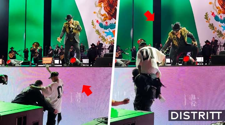 Julión Álvarez cae al intentar subir a Santa Fe Klan