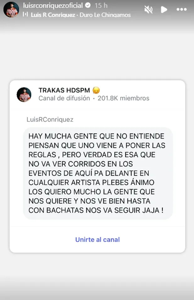 Luis R. Conriquez explica razones de por qué dejó atrás los narcocorridos