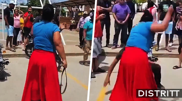 Mamá agarra a cinturonazos a su hijo por robar