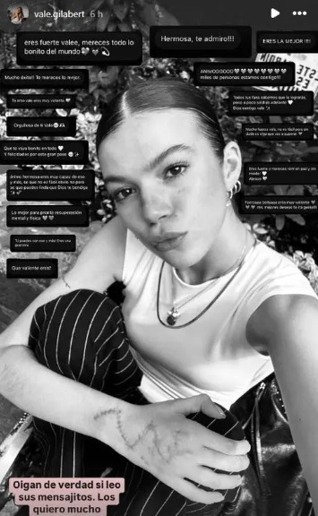 Valentina Gilabert muestra proceso de recuperación