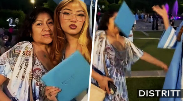 Graduada causa indignación tras lanzarle diploma a su mamá