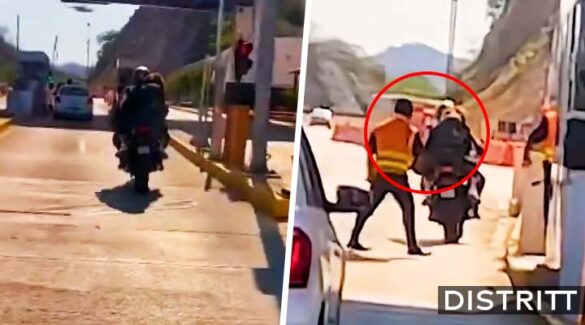 Guardia agrede a motociclistas por no pagar caseta