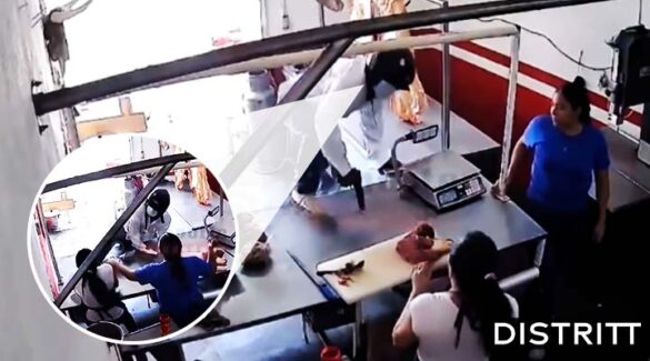 Ladrón intenta asaltar carnicería y mujeres lo evitan