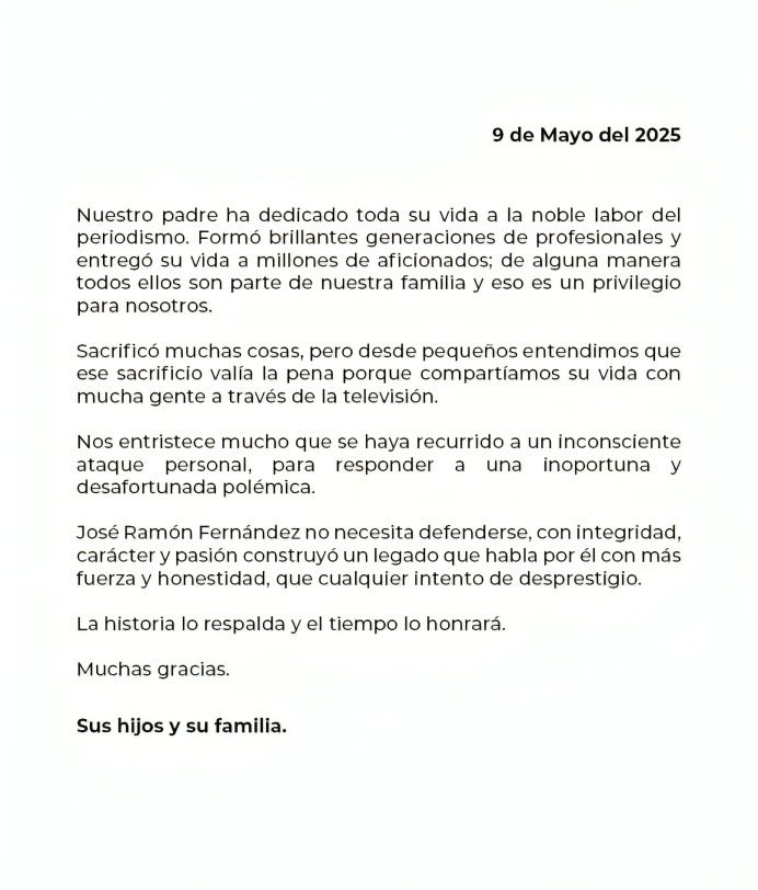 ¿Qué dijo familia de José Ramón sobre polémica?