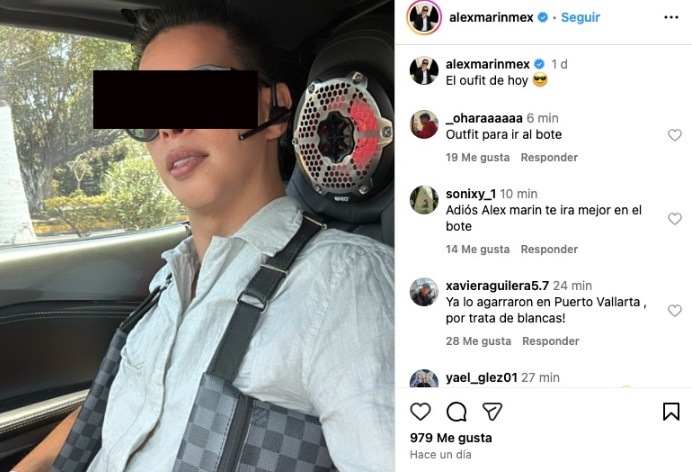 La última publicación de Alex Marín antes de ser detenido