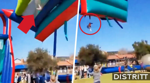 Castillo inflable sale volando; niños caen desde los anto |VIDEO