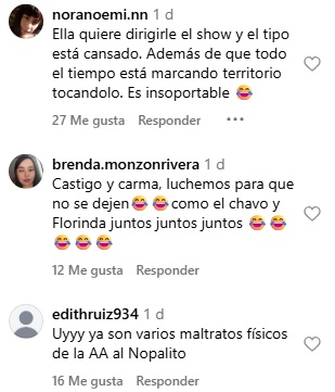 Comentarios de pellizco de Ángela a Nodal