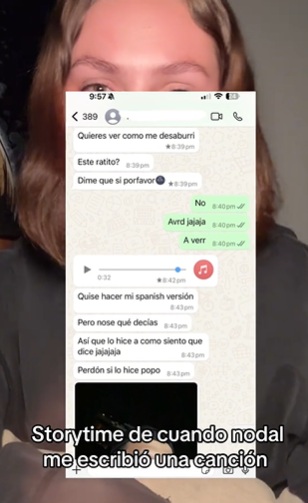 Joven revela que Nodal le escribió una canción 