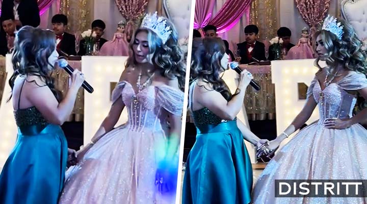 Mamá canta a quinceañera frente a sus invitados |VIDEO