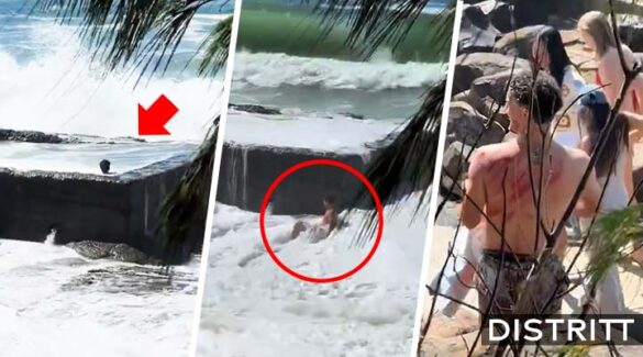 Ola gigante arrastra a joven que disfrutaba de jacuzzi |VIDEO