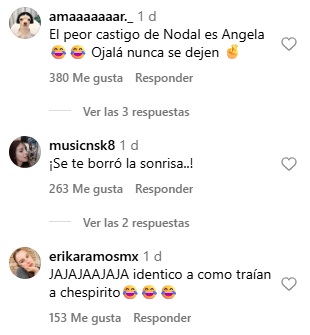 Reacciones sobre pellizco de Ángela a Christian Nodal