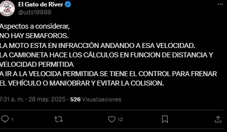 Responsabilizan a motociclista por accidente