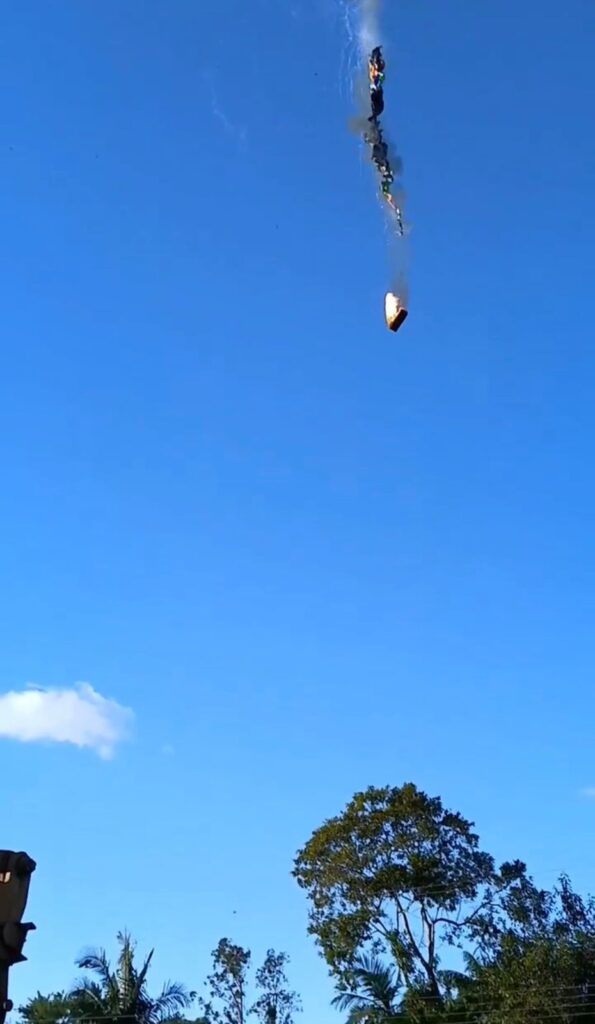 Video de globo aerostático desplomándose en Brasil 