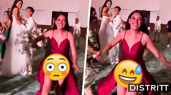 Invitada usa provocatico vestido rojo en boda |VIDEO