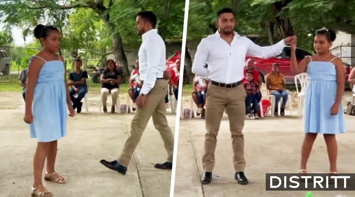 Maestro baila vals con su única alumna graduada |VIDEO