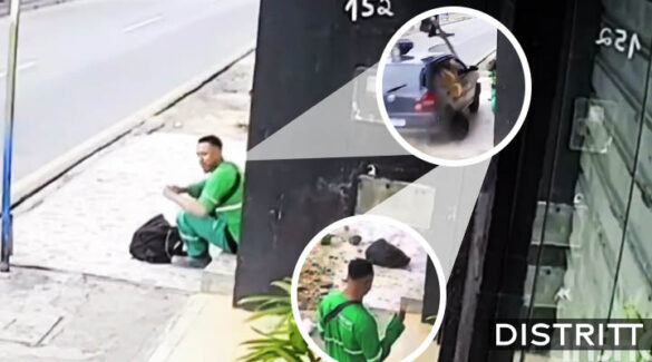 Hombre se salva de ser atropellado y agradece rezando |VIDEO