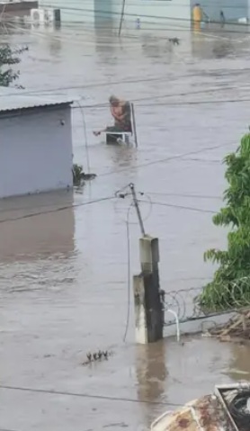 Abuelitos sobreviven en inundación