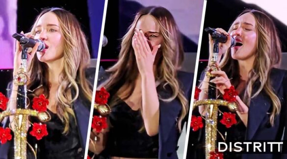 Belinda llora en pleno concierto; ¿por Lupillo Rivera?
