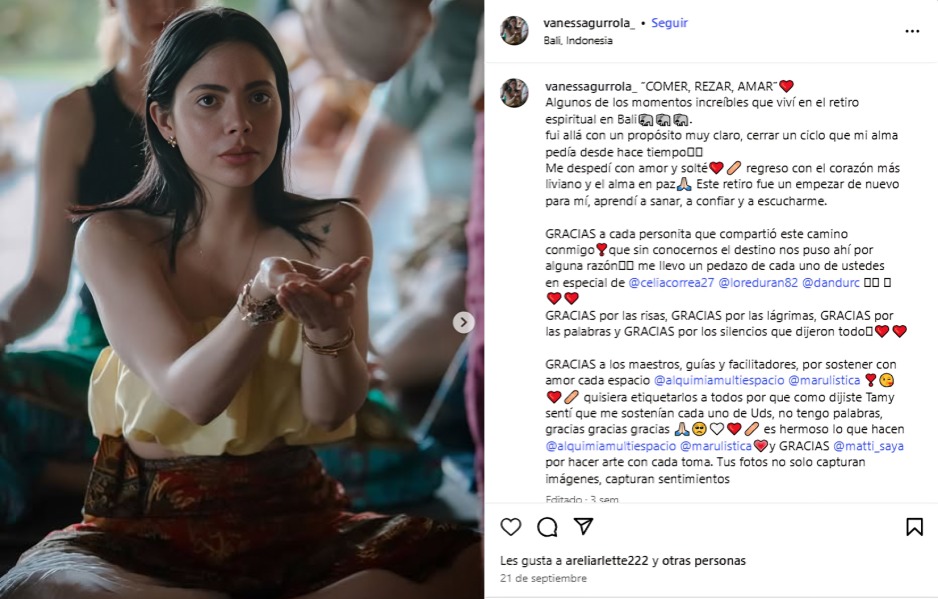 Esta fue la última publicación de Vanessa Gurrola
