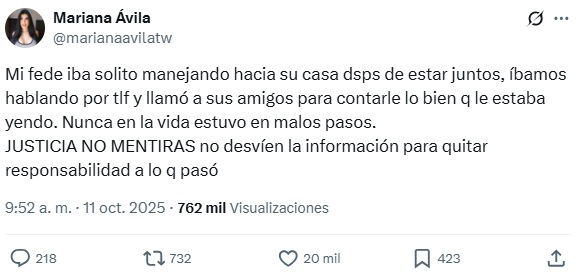 Mariana Ávila revela la verdad sobre el asesinato de Fede Dorcaz