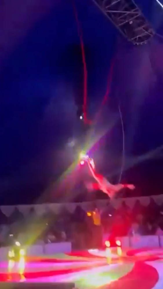 Trapecista sufre caída en pleno acto