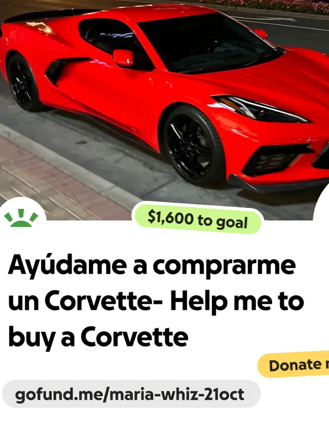 Influencer pide donaciones para comprarse un Corvette