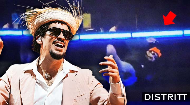 Bad Bunny sufre caída en La Casita durante concierto en CDMX
