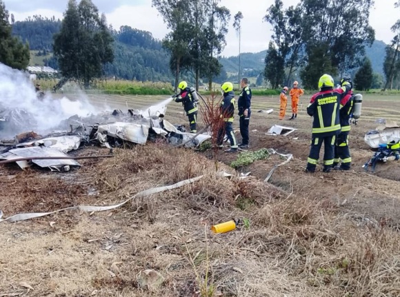 Foto de accidente en avioneta de Yeison Jiménez