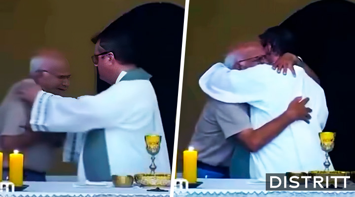 Abuelito se entera de muerte de su nieto en misa |VIDEO