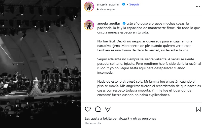 Ángela Aguilar lanza mensaje de reflexión sobre 2025