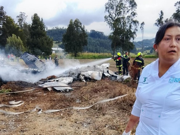 Foto del accidente en avioneta de Yeison Jiménez