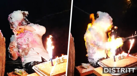 Lanzan espuma a cumpleañera y termina en llamas |VIDEO