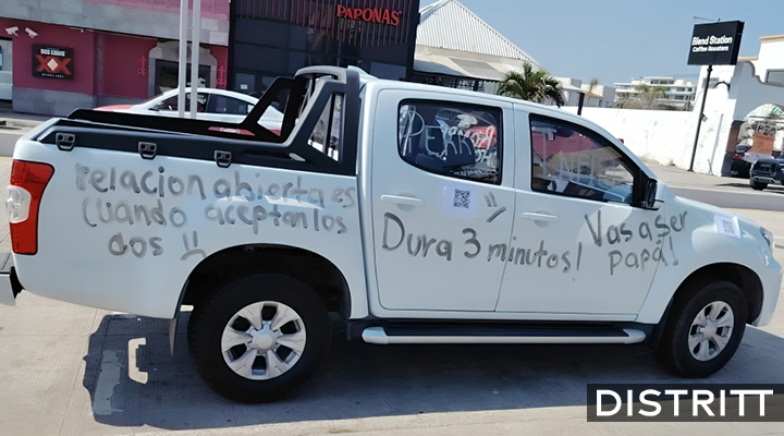 Vandalizan camioneta de hombre por infidelidad en Veracruz