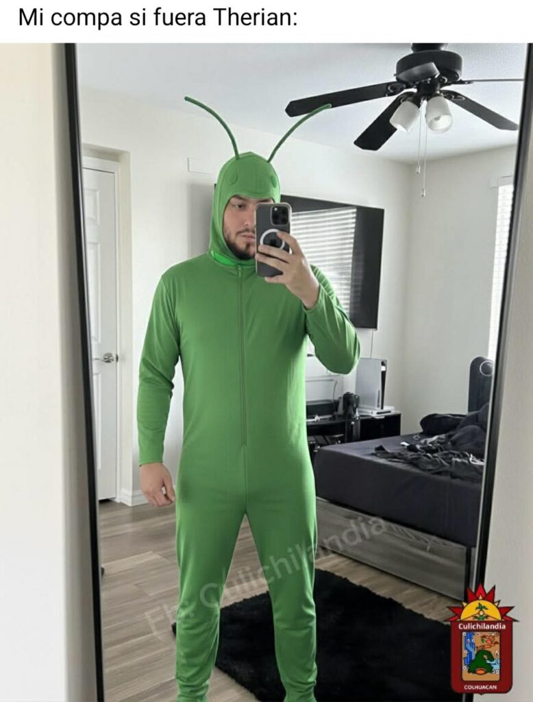 Hombre vestido de therian