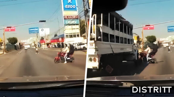 Camión de GN se pasa alto y atropella a motociclistas |VIDEO