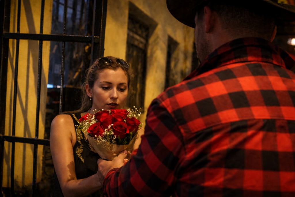 Mujer recibe serenata por San Valentín