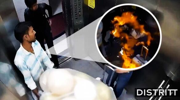 Globos con gas provocan explosión dentro de elevador