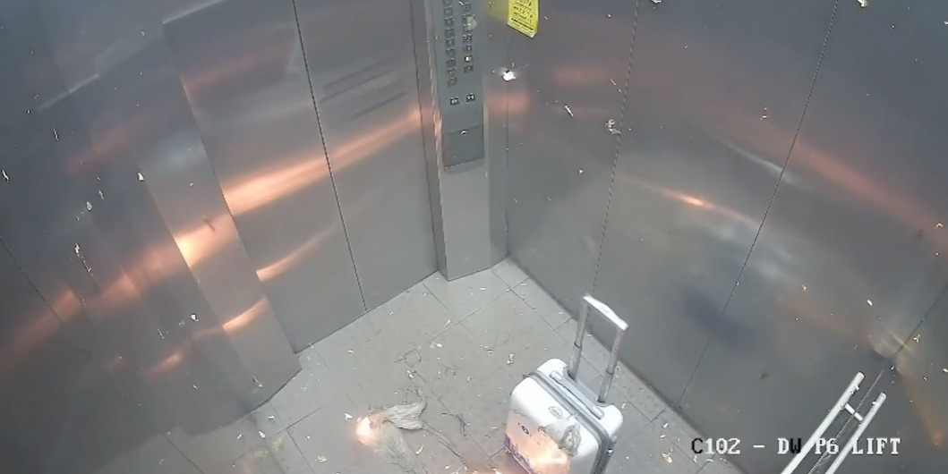 Globos con gas provocan explosión dentro de elevador