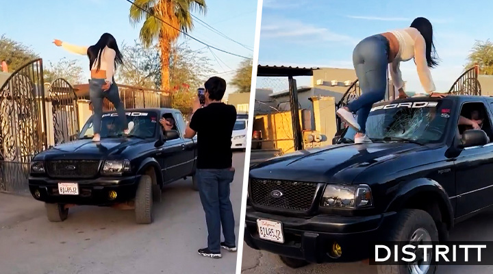 Mujer destroza camioneta de novio para que no salga |VIDEO