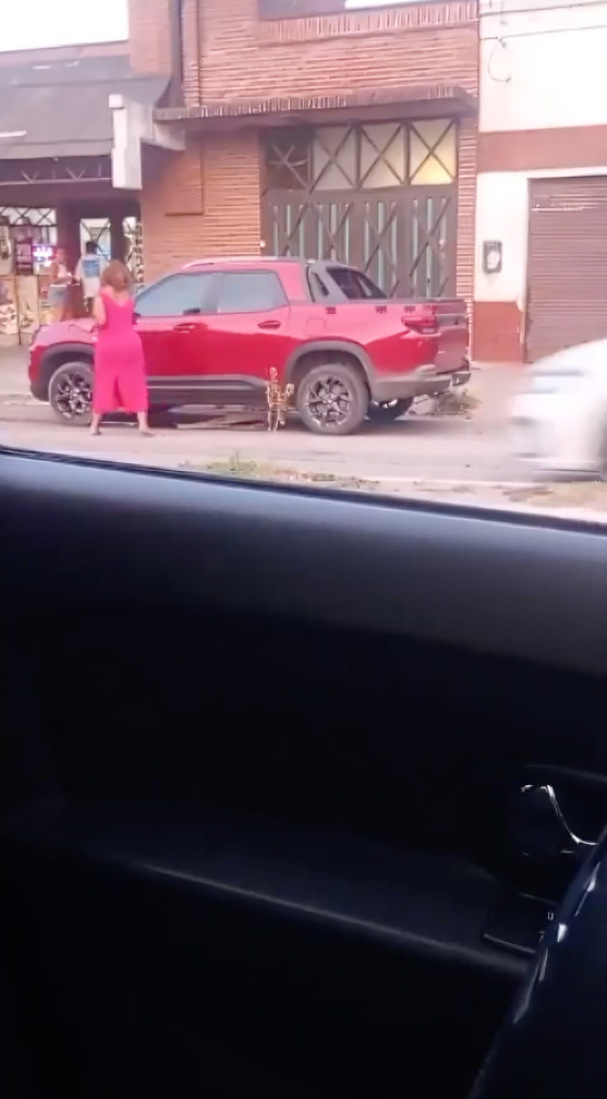 Mujer destruye camioneta de su exnovio con martillo