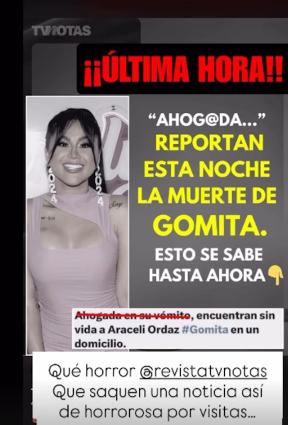 Los rumores sobre la muerte de Gomita