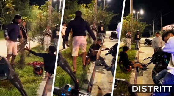 Joven roba motocicleta para arrancones y su papá lo exhibe