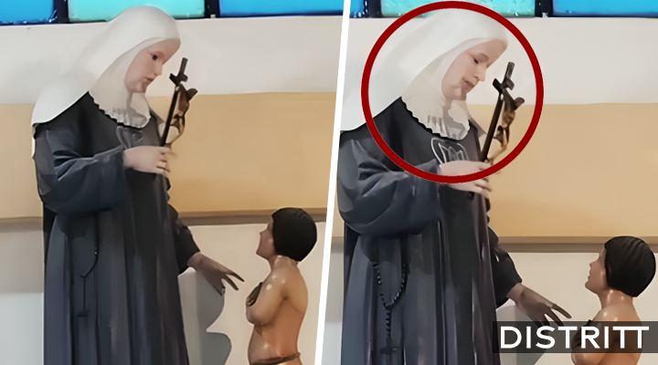 Captan a figura de la Virgen parpadeando en misa |VIDEO