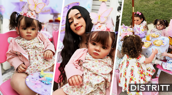 Mujer organiza fiesta de cumpleaños para bebé reborn