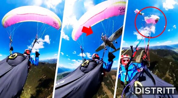 Avioneta choca con parapente en pleno vuelo