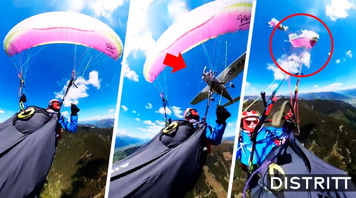 Avioneta choca con parapente en pleno vuelo